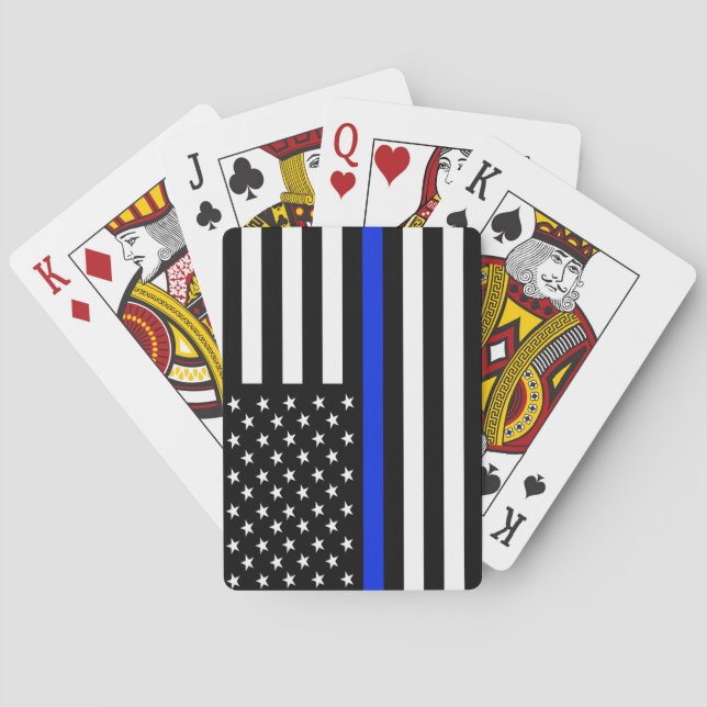 Jeu De Cartes Drapeau de l'officier de police Blue LIne (dos)