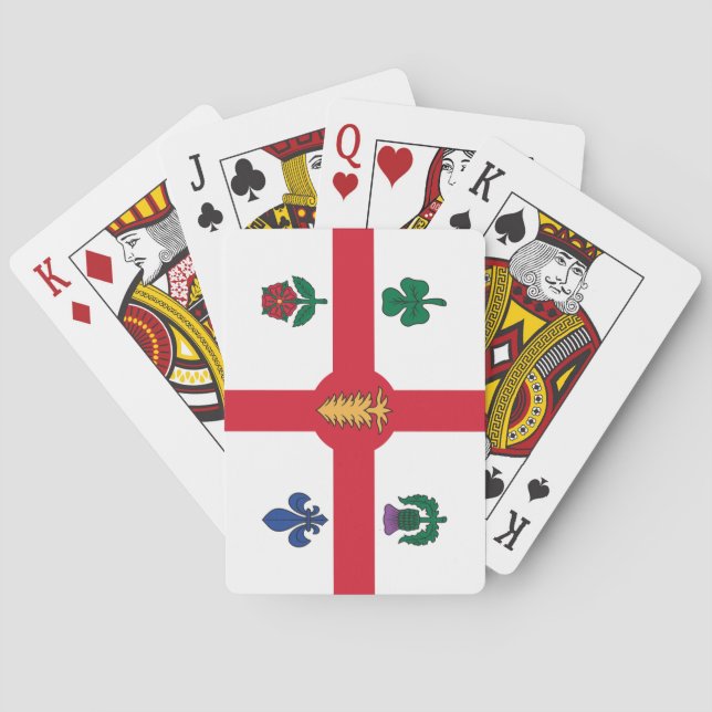 Jeu De Cartes Drapeau de Montréal (Québec, Canada) (dos)