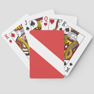 Jeu De Cartes Drapeau de plongée - Emblème de plongée Rouge Blan
