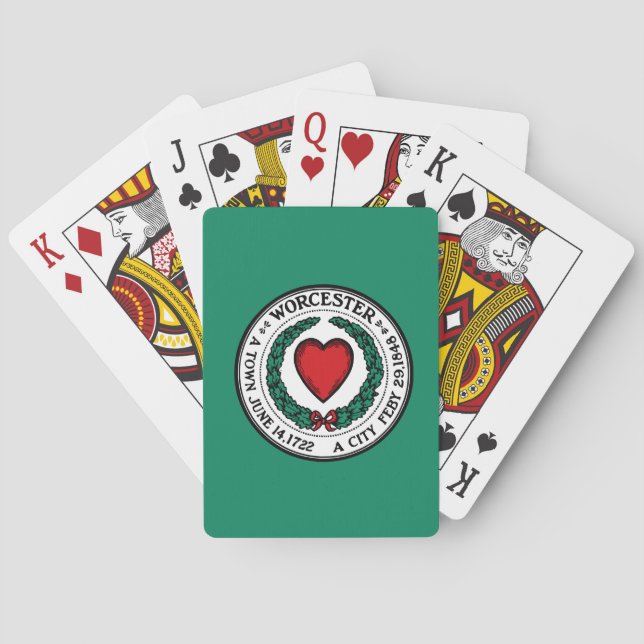 Jeu De Cartes Drapeau de Worcester, Massachusetts  (dos)