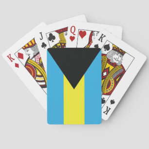 Jeu De Cartes Drapeau des Bahamas en bleu, noir et jaune