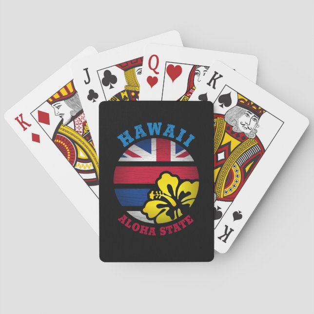 JEU DE CARTES DRAPEAU D'ÉTAT DE HAWAII ALOHA (dos)
