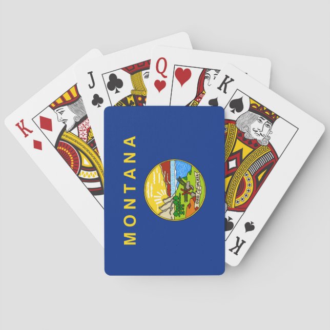 Jeu De Cartes Drapeau d'État du Montana (dos)
