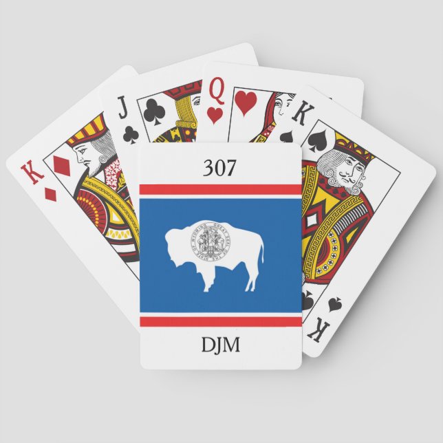 Jeu De Cartes Drapeau d'État du Wyoming 307 Monogramme (dos)