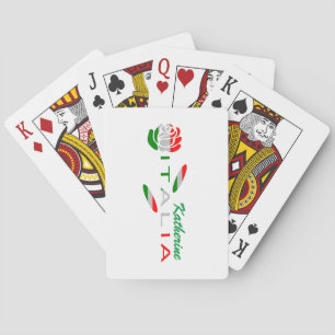Jeu De Cartes Drapeau d'Italie Rose Personnalisé