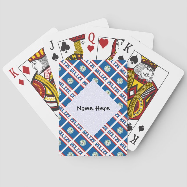 Jeu De Cartes Drapeau du Belize et Belizean en mosaïque avec vot (dos)