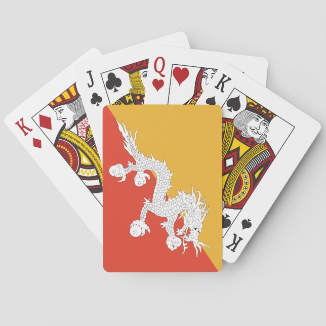 Jeu De Cartes Drapeau du Bhoutan (dos)