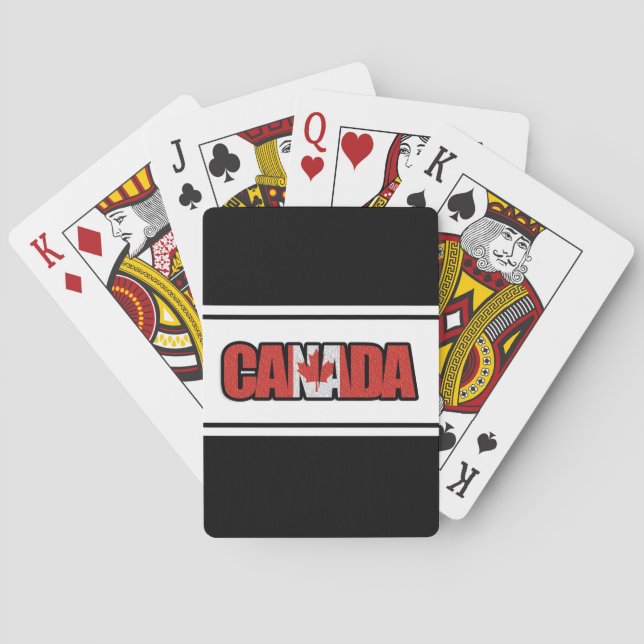 Jeu De Cartes Drapeau du Canada avec feuille d'érable dans un te (dos)