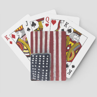 Jeu De Cartes Drapeau en bois Jouant aux cartes