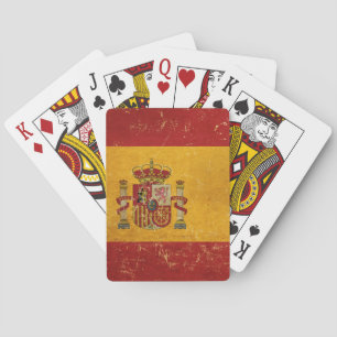 Jeu De Cartes Drapeau espagnol Vintage Grunge Design