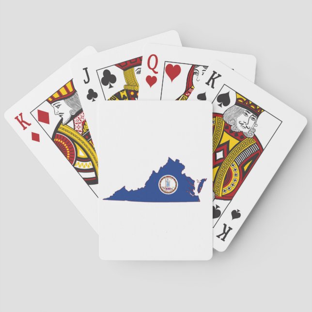 Jeu De Cartes Drapeau et carte de l'État de Virginie (dos)