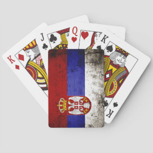 Jeu De Cartes Drapeau grunge noir de la Serbie