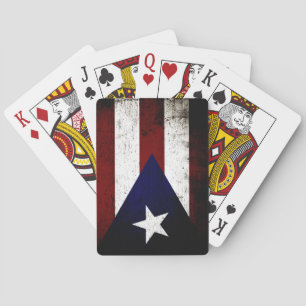 Jeu De Cartes Drapeau grunge noir de Porto Rico