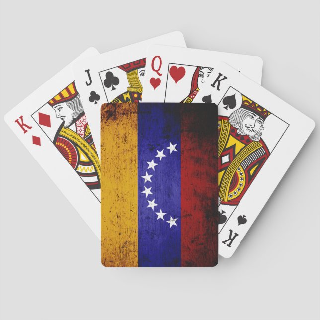 Jeu De Cartes Drapeau grunge noir du Venezuela (dos)