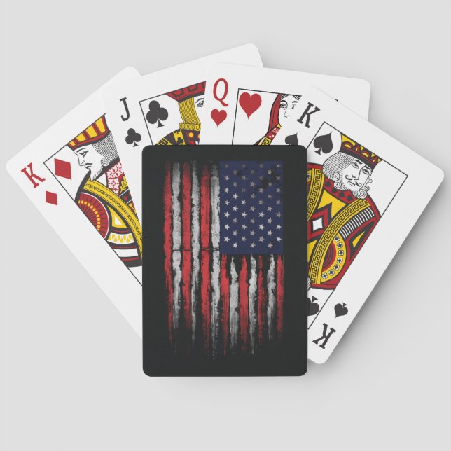 Jeu De Cartes Drapeau Grunge U.S.A (dos)