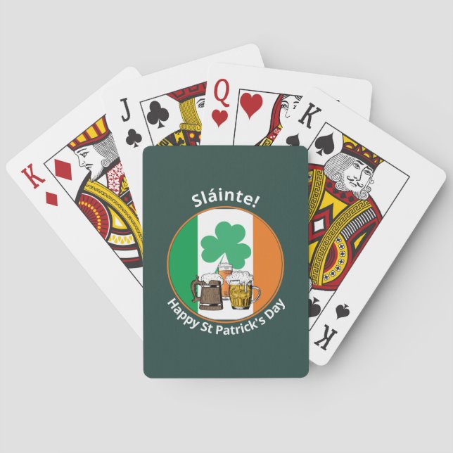 Jeu De Cartes Drapeau irlandais Jour de la Saint Patrick (dos)