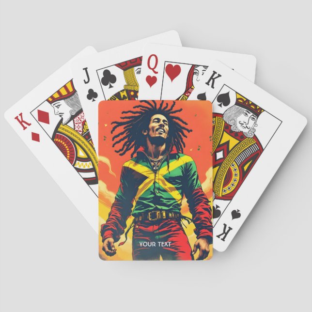 Jeu De Cartes Drapeau jamaïcain mignon Imaginaire Sun (dos)