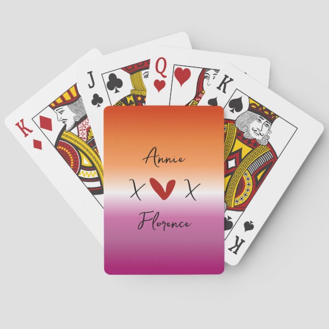 Jeu De Cartes Drapeau lesbien X Love X Sunset (dos)