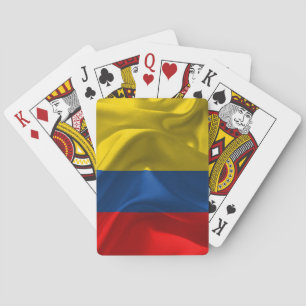 Jeu De Cartes Drapeau national colombien de tissu d'agneau