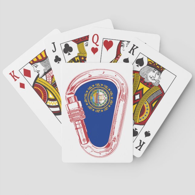 Jeu De Cartes Drapeau New Hampshire Escalade carabiner (dos)
