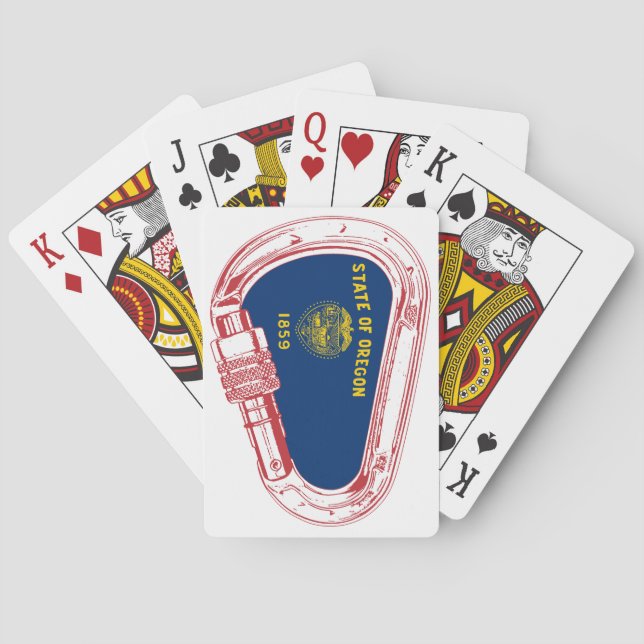 Jeu De Cartes Drapeau Oregon Escalade carabiner (dos)