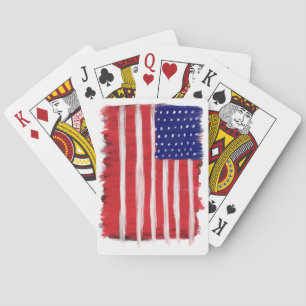Jeu De Cartes Drapeau peint d'art populaire