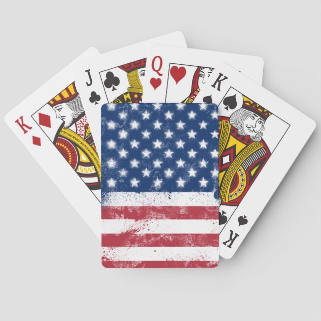 Jeu De Cartes Drapeau peint des Etats-Unis (dos)