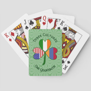 Jeu De Cartes Drapeau personnalisé trèfle américain irlandais ar