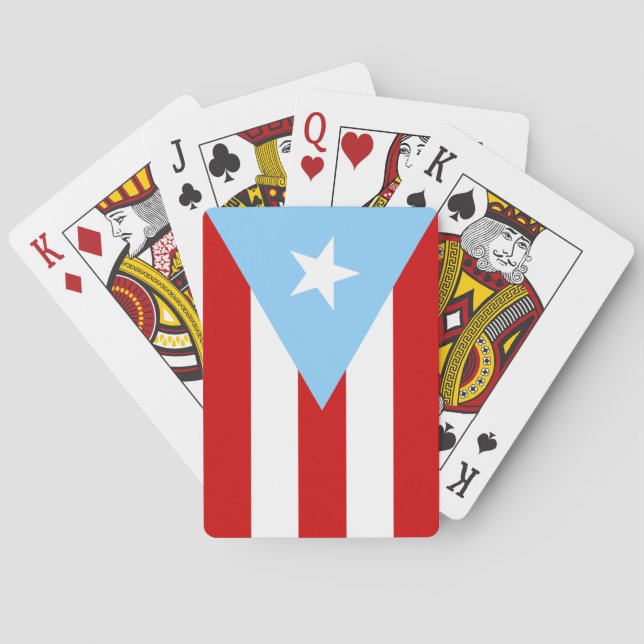 Jeu De Cartes Drapeau Porto Ricain Bleu Clair (dos)