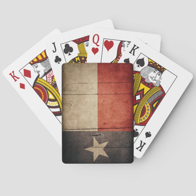 Jeu De Cartes Drapeau robuste de Wood Texas (dos)