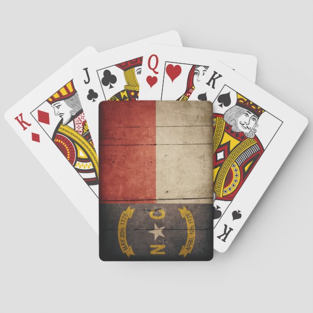 Jeu De Cartes Drapeau robuste en Caroline du Nord (dos)