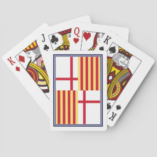 Jeu De Cartes Drapeau Rouge Blanc Jaune Barcelone Art héraldique