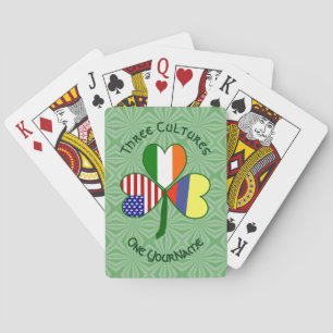 Jeu De Cartes Drapeau Shamrock USA Irlandais Colombien Texte Per