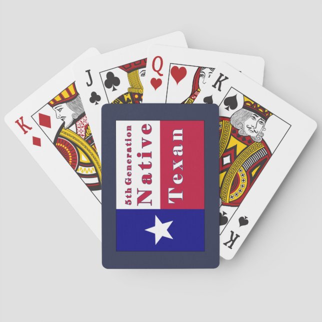 Jeu De Cartes Drapeau texan natif de 5e génération (dos)