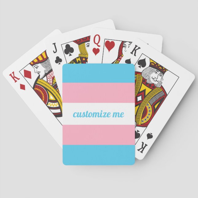 Jeu De Cartes Drapeau Transgenre Personnalisé (dos)