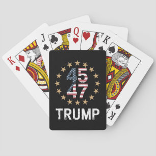 Jeu De Cartes Drapeau Trump 2024 Reprenez l'Amérique Trump 45 47