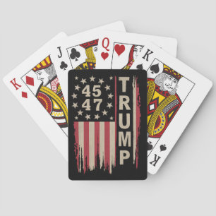 Jeu De Cartes Drapeau Trump 45 47 Vintage Rétro Amérique USA