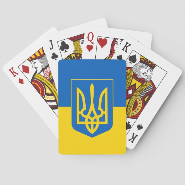 Jeu De Cartes Drapeau ukrainien avec armoiries (dos)