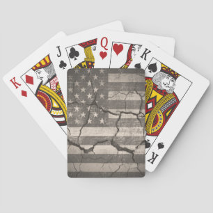 Jeu De Cartes Drapeau vintage américain craqué Cartes de lecture