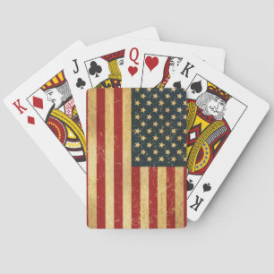 Jeu De Cartes Drapeau Vintage américain Grunge
