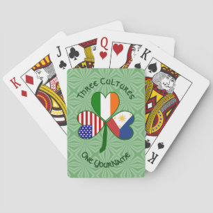 Jeu De Cartes Drapeaux américain irlandais philippin Trèfle Pers
