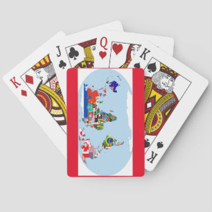 Jeu De Cartes Drapeaux du monde jouant aux cartes