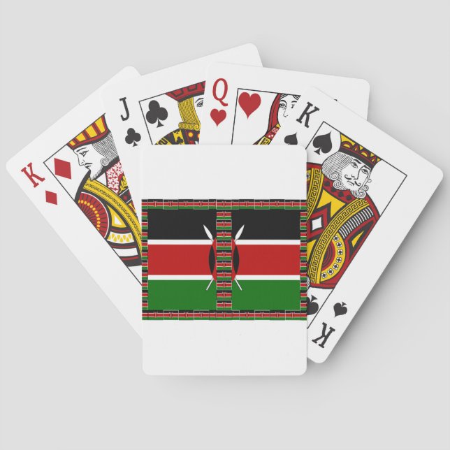 Jeu De Cartes Drapeaux miniers sans fil du Kenya Frames Art (dos)