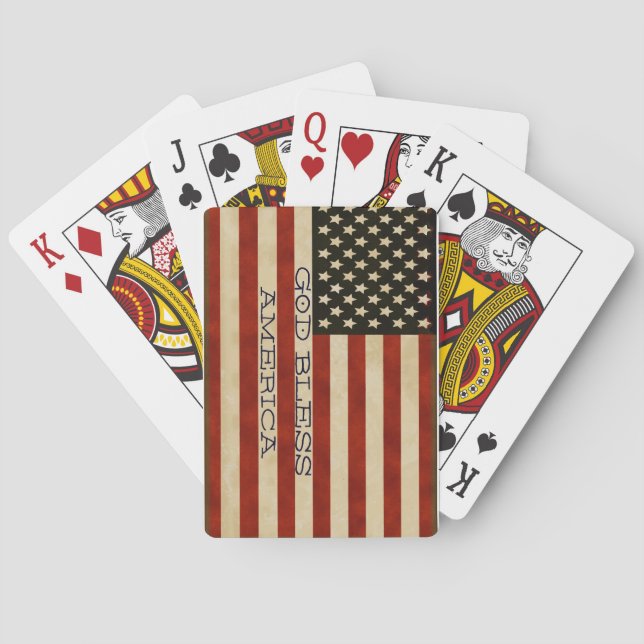 Jeu De Cartes Drapeaux vintages américains (dos)