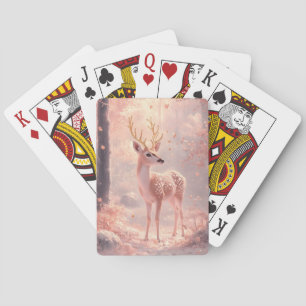 Jeu De Cartes Dreamy Fawn en bois d'automne rose