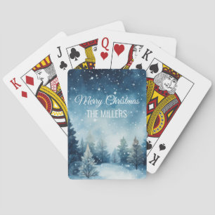Jeu De Cartes Dreamy neige aquarelle paysage hiver