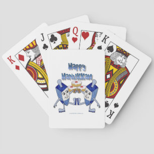 Jeu De Cartes Dreidels de Hanoukka dansants et beignets de gelée