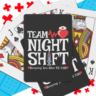 Jeu De Cartes Drôle 7:05 Team Night Shift Infirmière Appréciatio