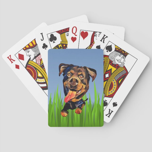 Jeu De Cartes Drôle Carton Rottweiler Deck de Cartes (dos)