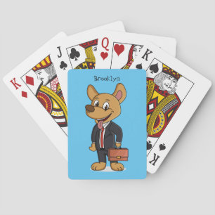 Jeu De Cartes Drôle chien en costume d'entreprise dessin animé